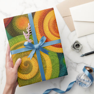 Abstrakte konzentrische Kreise in lebendigem Multi Geschenkpapier