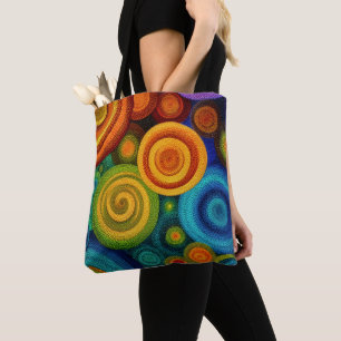 Abstrakte konzentrische Kreise in lebendigem Multi Tasche