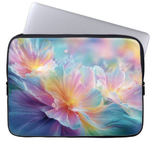Abstrakte kosmische Blumeneruption in Pastell Laptopschutzhülle