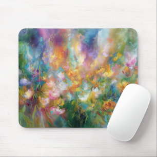 Abstrakte kosmische Blumeneruption in Pastellfarbe Mousepad