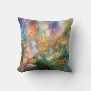 Abstrakte kosmische Blumenexplosion in Pastellfarb Kissen