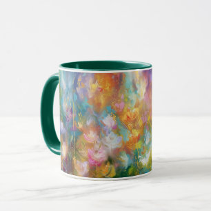 Abstrakte kosmische Blumenexplosion in Pastellfarb Tasse