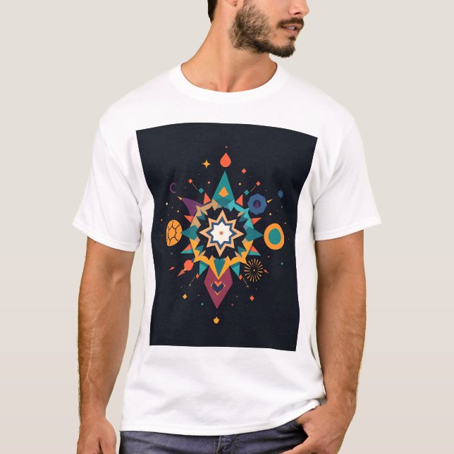 Abstrakte kosmische Geometrie T-Shirt (Vorderseite)