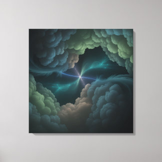 Abstrakte kosmische Wolken-Wandkunst auf Leinwand
