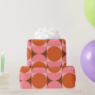 Abstrakte Kreise des mittleren Jahrhunderts rosa u Geschenkpapier