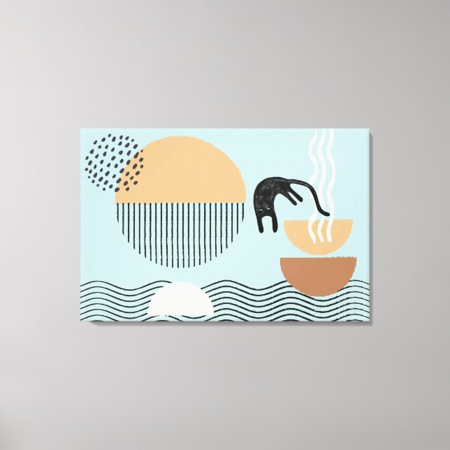 Abstrakte Kreise Katze 9 Canvas Print Leinwanddruck (Vorderseite)