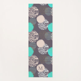 Abstrakte Kreise Muster für Yogmatte in Monogramm Yogamatte