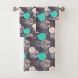 Abstrakte Kreise Muster Handtuch-Set Badhandtuch Set