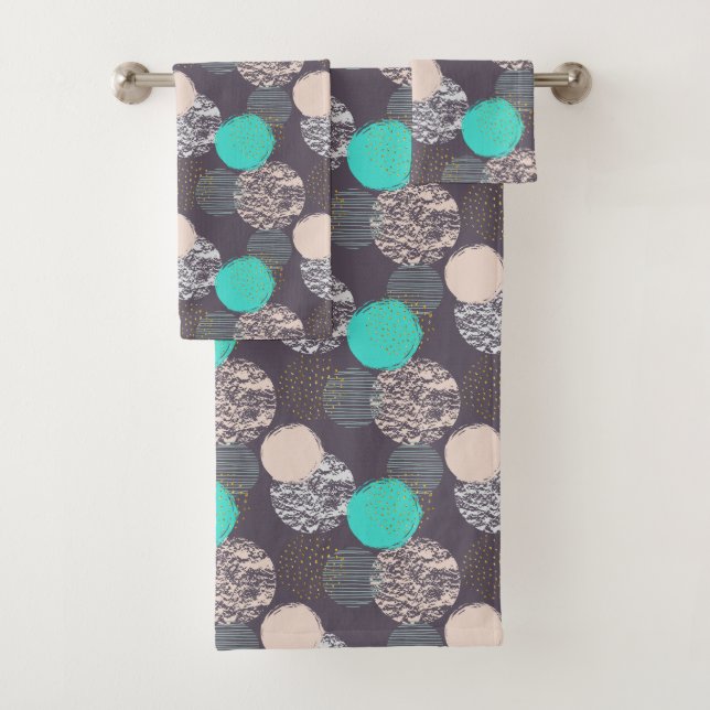 Abstrakte Kreise Muster Handtuch-Set Badhandtuch Set (Insitu)
