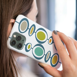 Abstrakte Kreise Türkis Orange Mitte Jahrhundert iPhone 16 Hülle