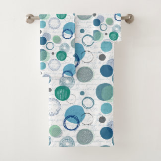 abstrakte Kreise und Kleckse im einfachen Design Badhandtuch Set