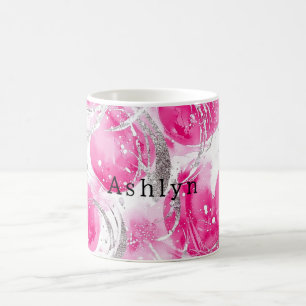 Abstrakte Kreisel in rosa Silberglanz Kaffeetasse