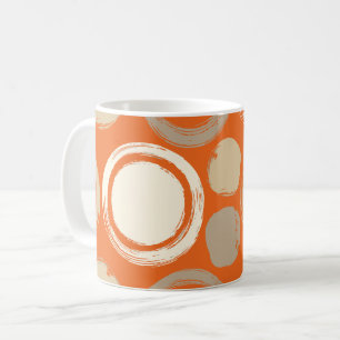 Abstrakte Kreisformen auf orangem Hintergrund Kaffeetasse