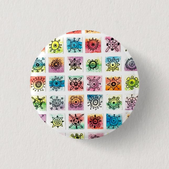 Abstrakte Kreisformen Designs Illustration Button (Vorderseite)