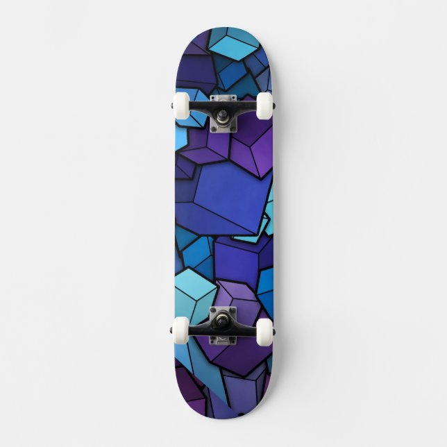 Abstrakte Kuben Skateboard (Vorderseite)