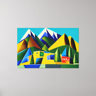 Abstrakte kubistische Berge Canvas drucken Leinwanddruck