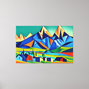Abstrakte kubistische Berge Canvas drucken Leinwanddruck