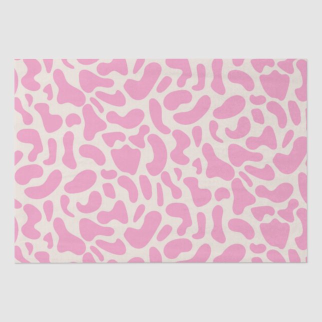 Abstrakte Kuh-Druckmuster in Hot Pink Seidenpapier (Vorderseite)
