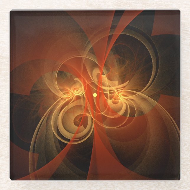 Abstrakte Kunst am Morgen Glasuntersetzer (Vorderseite)