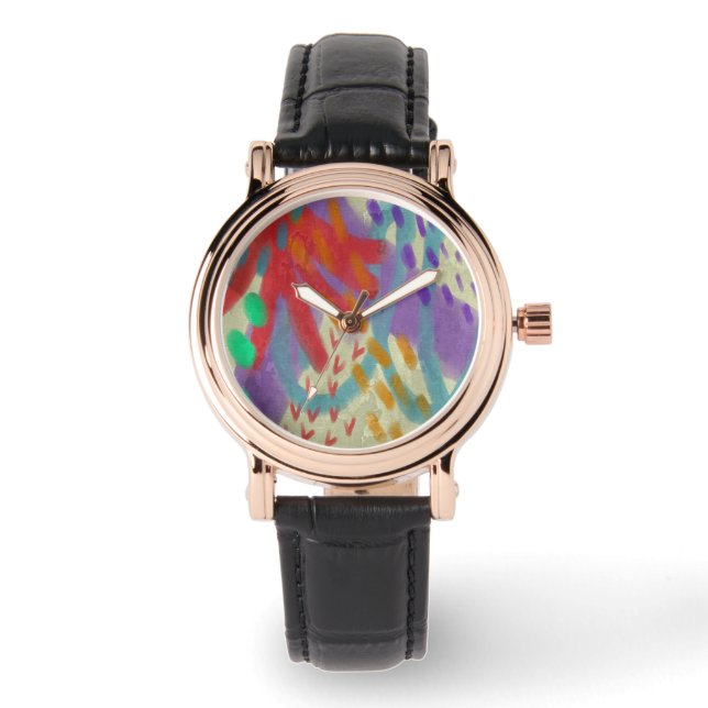 Abstrakte Kunst Armbanduhr (Vorderseite)