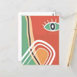 Abstrakte Kunst Auge bunt moderne Kunst Postkarte