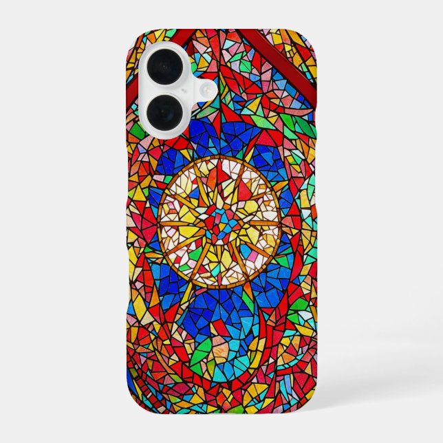 Abstrakte Kunst aus festem Glas iPhone 16 Hülle (Rückseite)