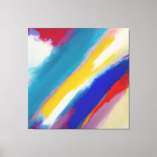 abstrakte Kunst "Azure Cascade" Leinwanddruck (Vorderseite)