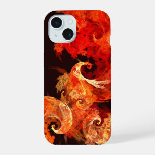 Abstrakte Kunst beim Tanzen von Feuervögeln iPhone 15 Hülle