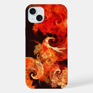 Abstrakte Kunst beim Tanzen von Feuervögeln iPhone 15 Plus Hülle