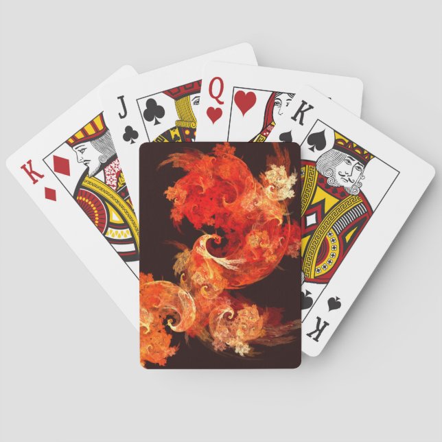 Abstrakte Kunst beim Tanzen von Feuervögeln Spielkarten (Rückseite)