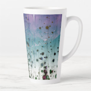 Abstrakte Kunst Berge und Punkte auf Lila & Blau Milchtasse
