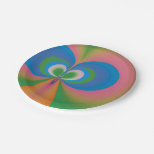 Abstrakte Kunst Blaue Schmetterling Pappteller