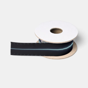 Abstrakte Kunst Blaue Sterne Satinband