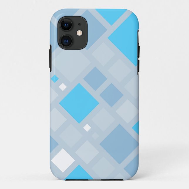 Abstrakte Kunst | Blaugraue Quadrate Case-Mate iPhone Hülle (Rückseite)
