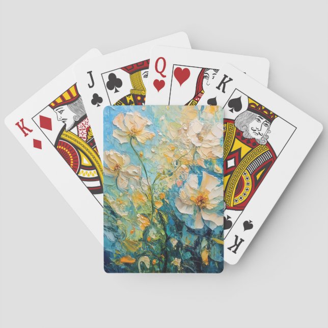 Abstrakte Kunst blühender Blume Spielkarten (Rückseite)