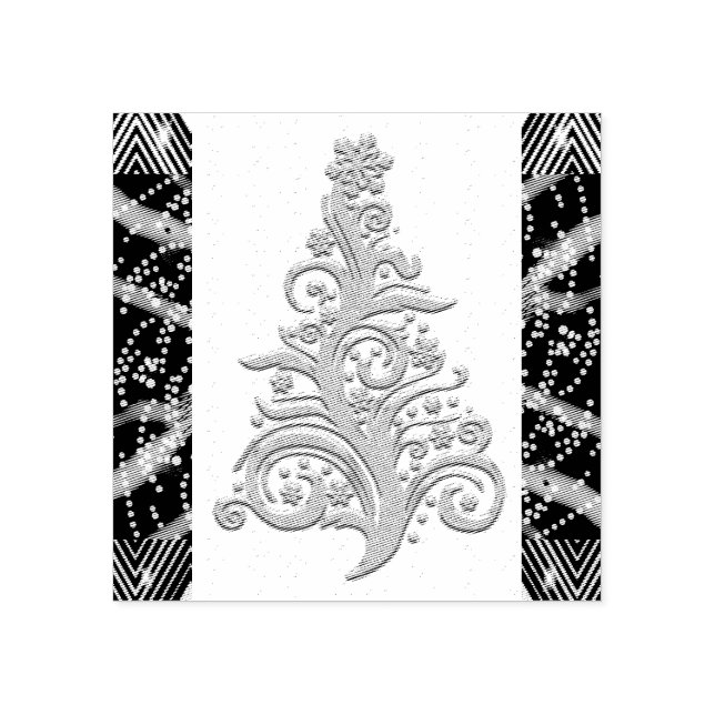 Abstrakte Kunst Briefmarke - Abstrakter Weihnachts Gummistempel (Prägung)