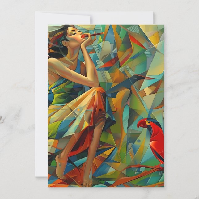 Abstrakte Kunst bunt Feiertagskarte (Vorderseite)