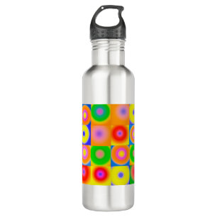 Abstrakte Kunst - buntes Glück Edelstahlflasche