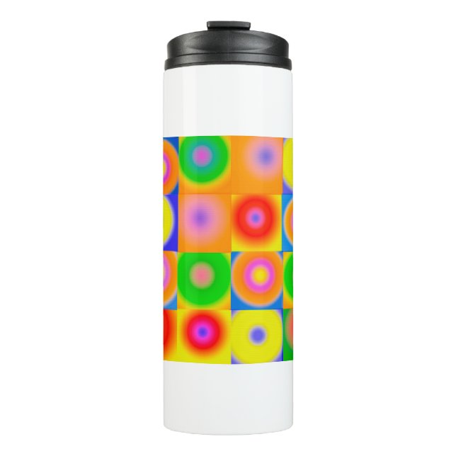 Abstrakte Kunst - buntes Glück Thermosbecher (Vorderseite)