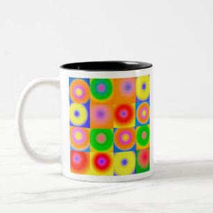 Abstrakte Kunst - buntes Glück Zweifarbige Tasse