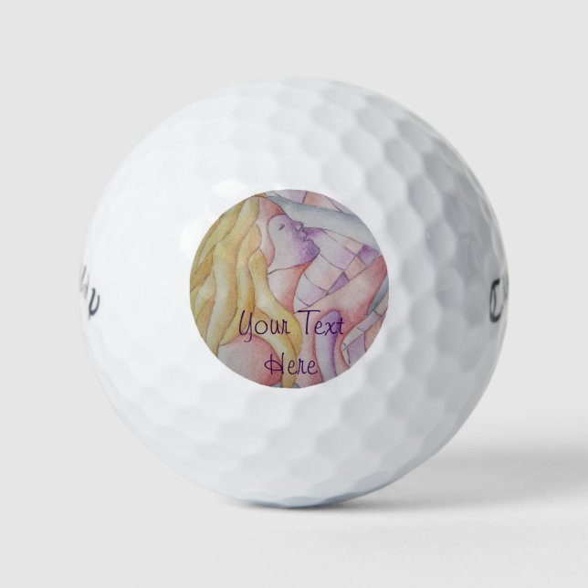 abstrakte Kunst, buntes Rosa, positives Retro Golfball (Vorderseite)