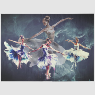 Abstrakte Kunst Collage Balletttänzer Decoupage Seidenpapier