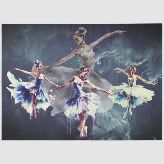 Abstrakte Kunst Collage Balletttänzer Decoupage Seidenpapier (Vorderseite)