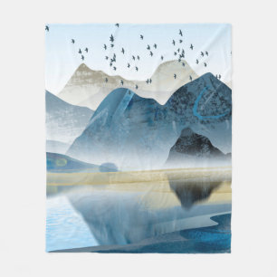 Abstrakte Kunst dekorativer Hintergrund. Berge und Fleecedecke