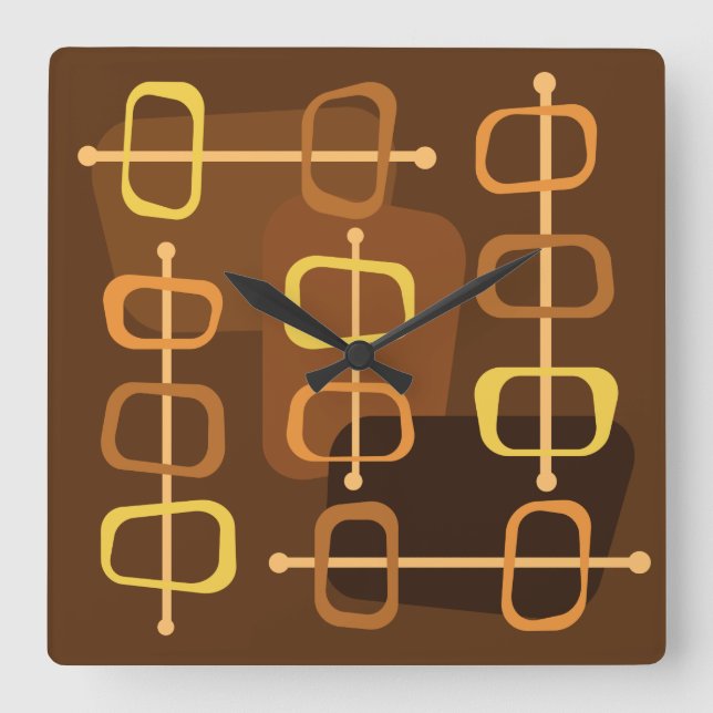 abstrakte Kunst der 50er Jahre Quadratische Wanduhr (Vorderseite)