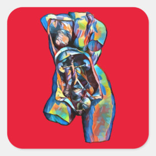 abstrakte Kunst der Anatomie Quadratischer Aufkleber