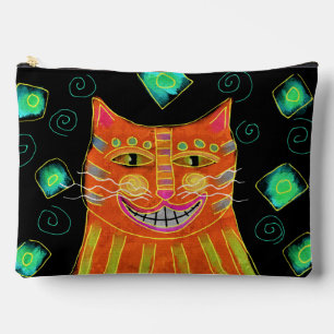 Abstrakte Kunst der Orange Katze lächeln Zubehörtasche