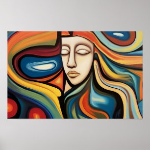 Abstrakte Kunst der psychischen Gesundheit Poster