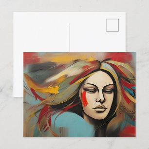 Abstrakte Kunst der psychischen Gesundheit Postkarte