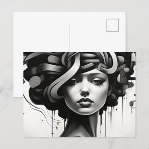 Abstrakte Kunst der psychischen Gesundheit Postkarte